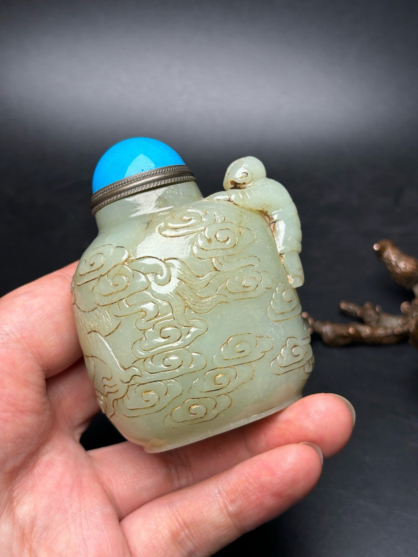 Chinese antique exquisite Hetian jade pendant