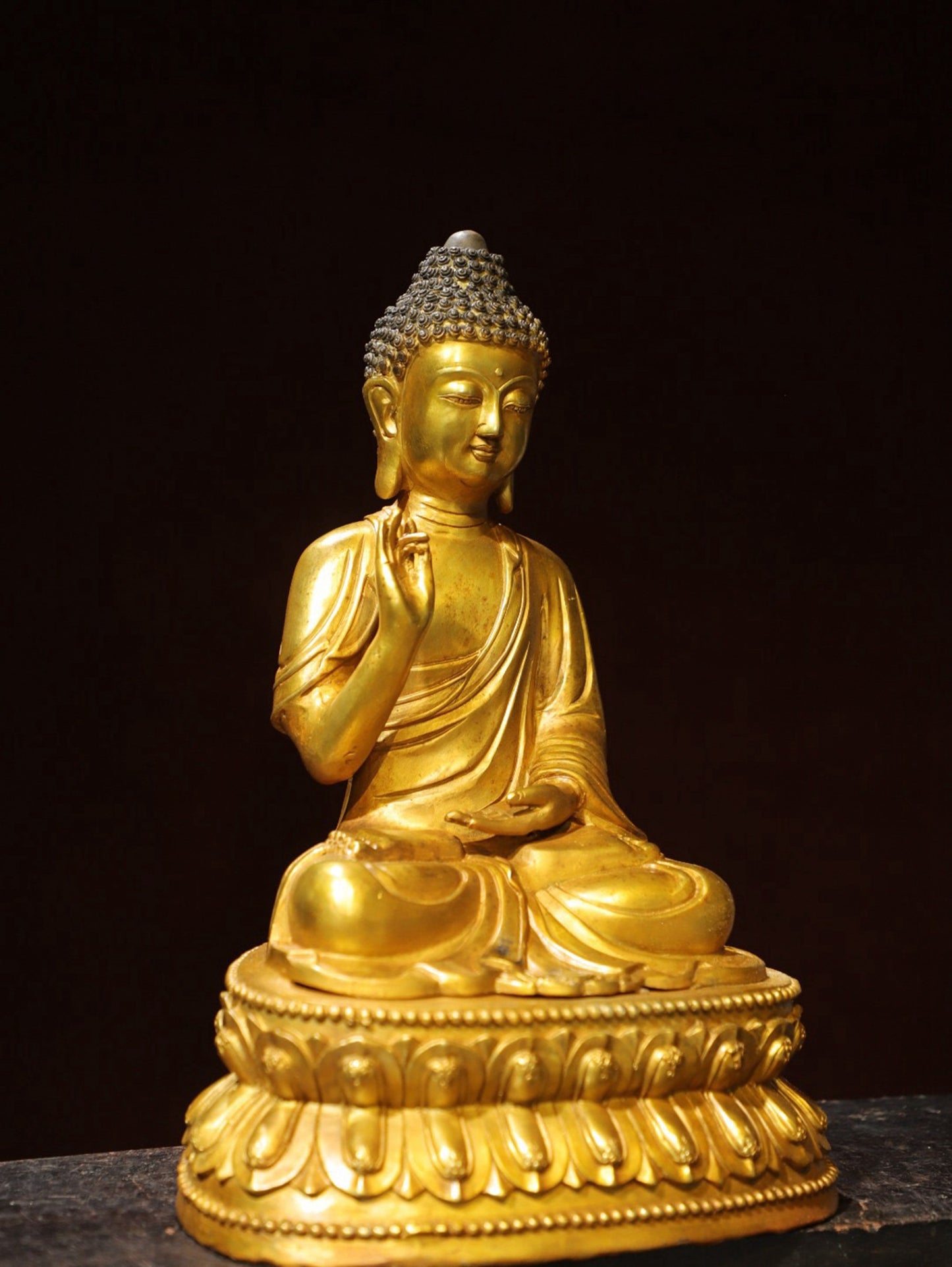 Bronze gilded Buddha statue of the Great Sun Tathagata