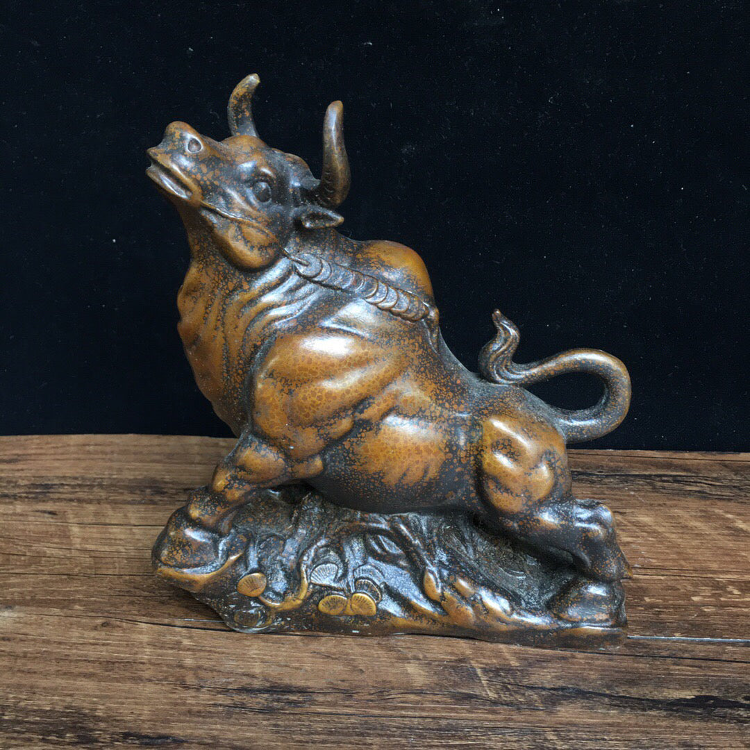 Chinese Antique Pure Copper Bull