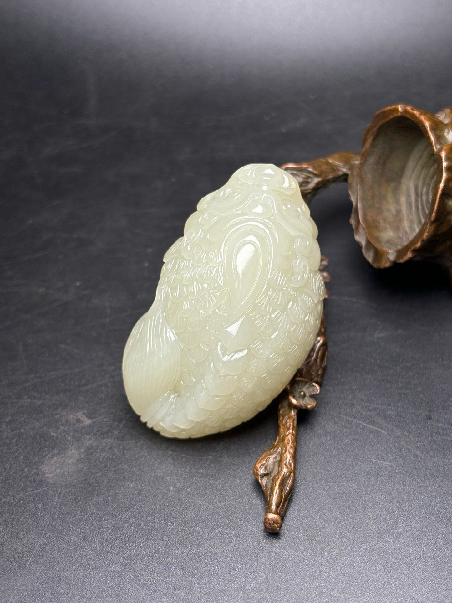 Chinese antique exquisite Hetian jade pendant