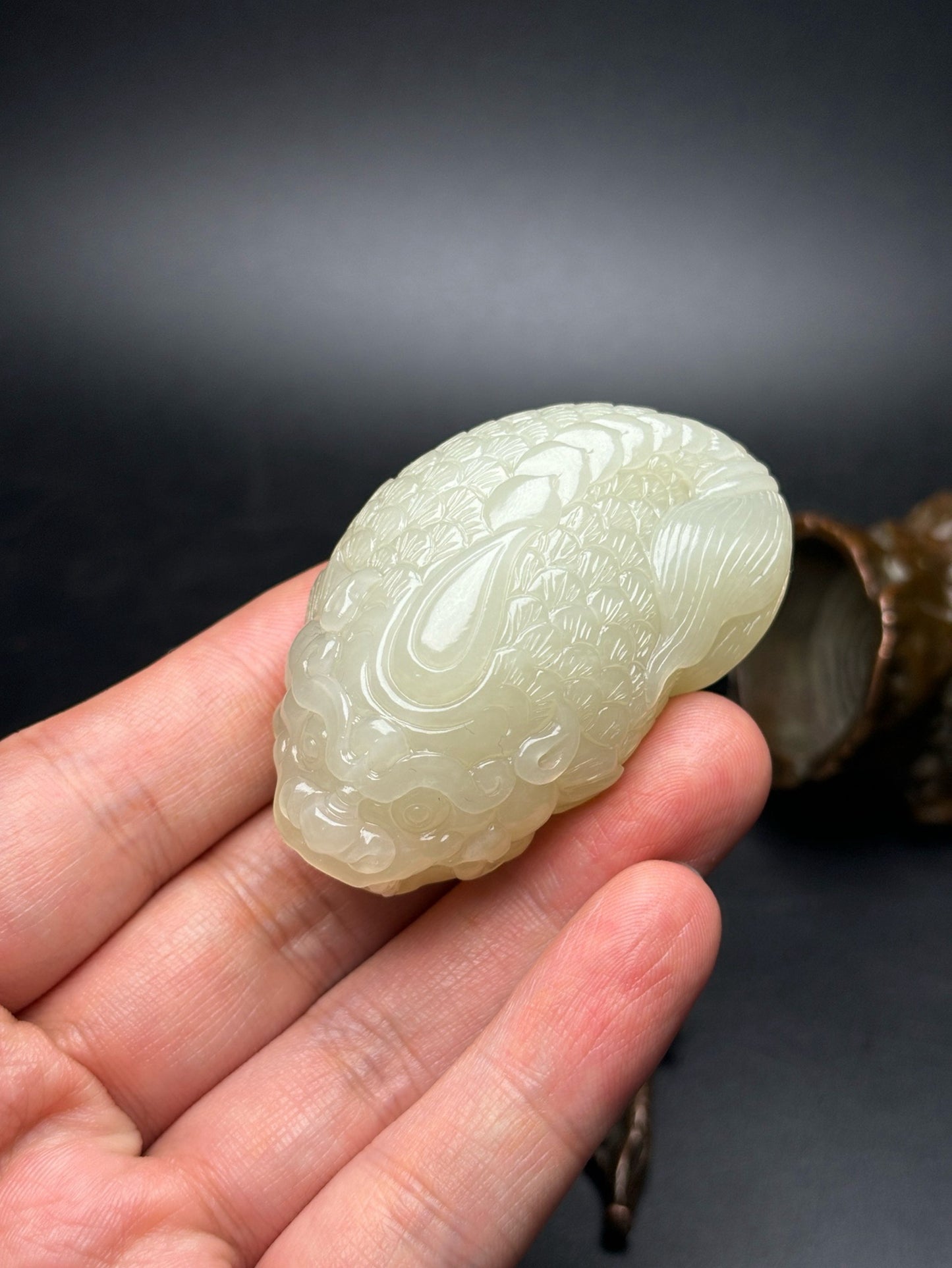 Chinese antique exquisite Hetian jade pendant