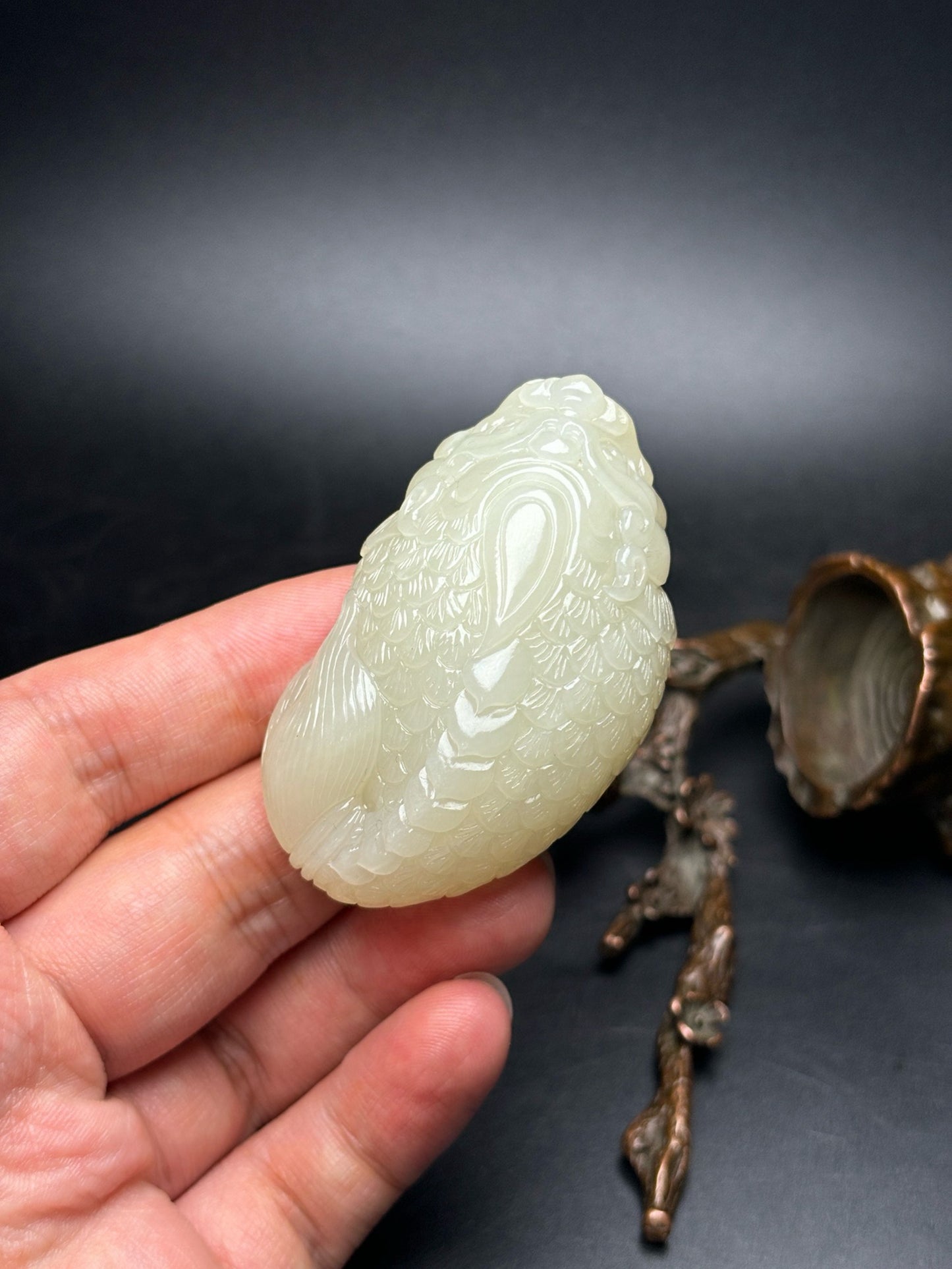 Chinese antique exquisite Hetian jade pendant