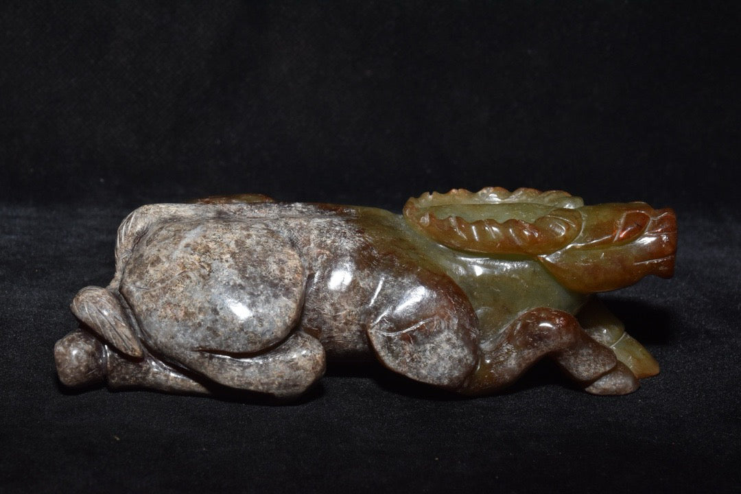 Chinese Antique Old Jade Bull