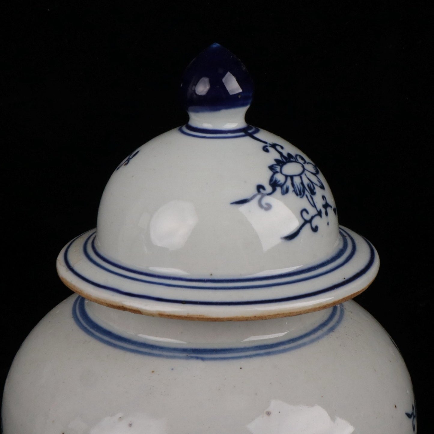 Blue and White Lotus Boy Pattern General Jar