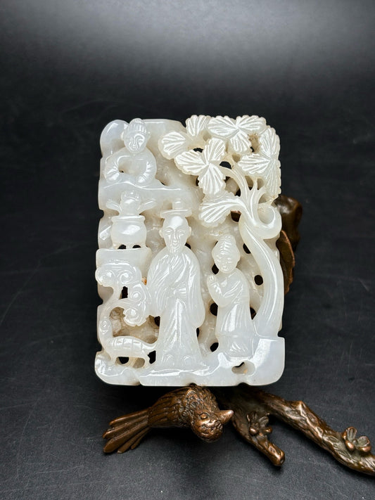 Chinese antique exquisite Hetian jade pendant