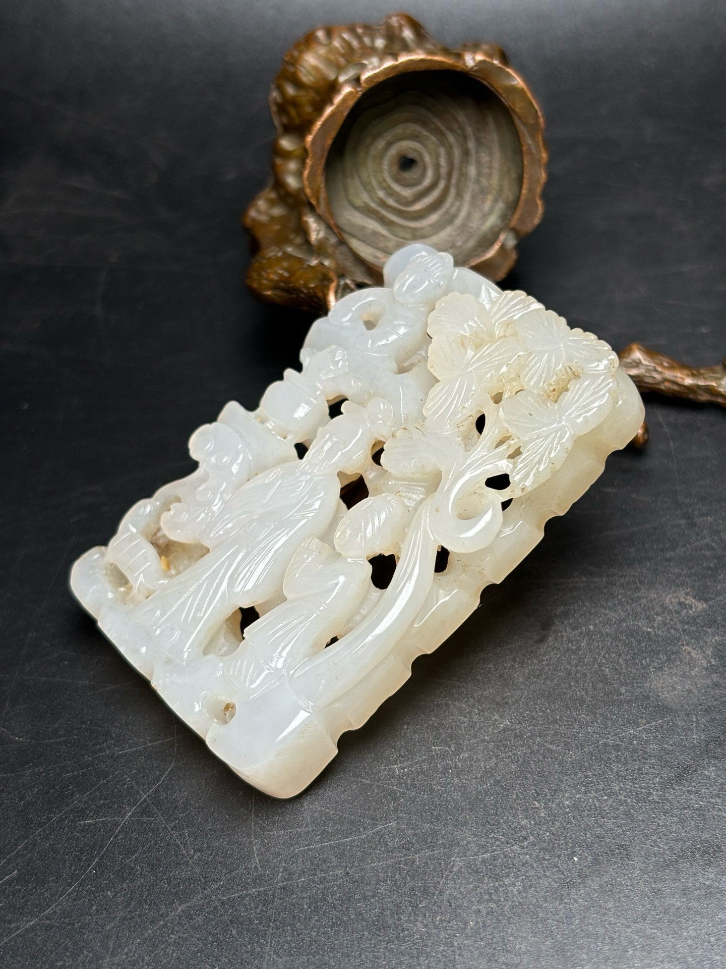 Chinese antique exquisite Hetian jade pendant