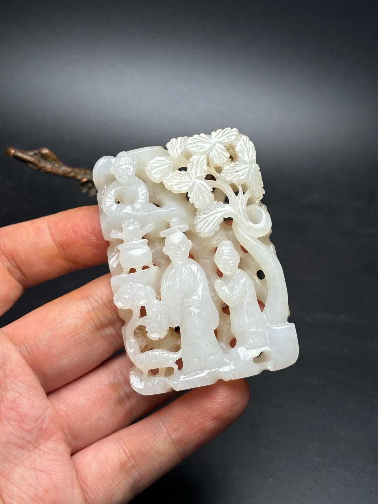 Chinese antique exquisite Hetian jade pendant