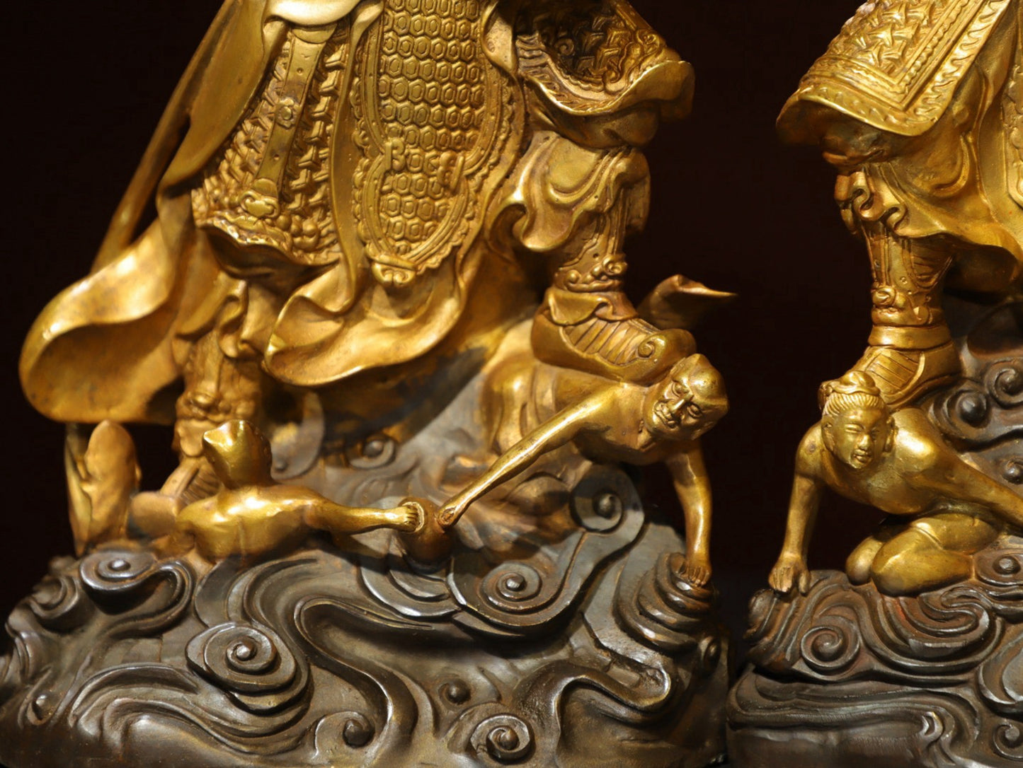 A set of bronze gilded Buddha statues of the Four Heavenly Kings