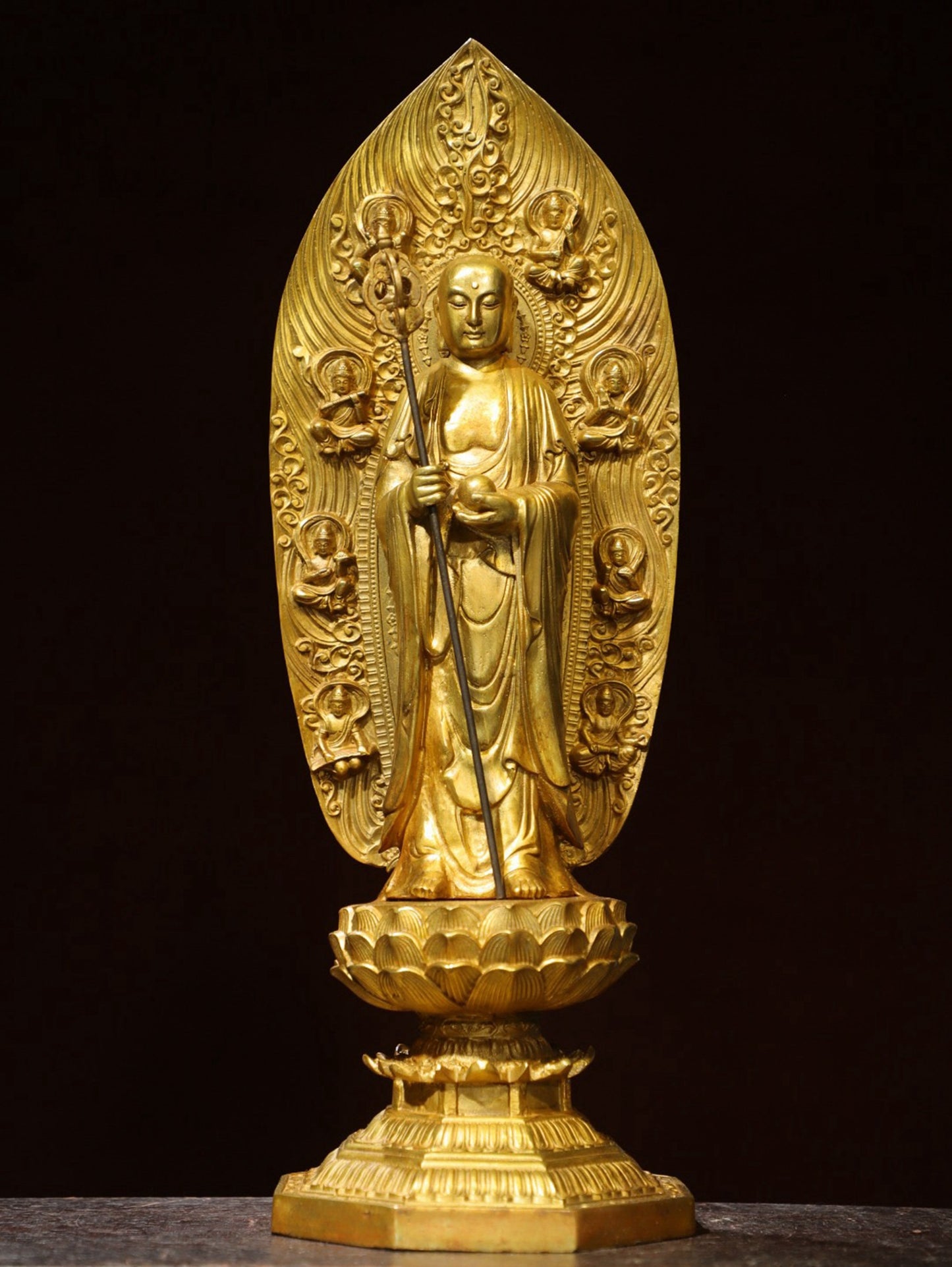 Bronze gilded Buddha statue of the King of Tibet