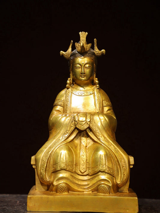 Bronze gilded statue of the Queen Mother Buddha