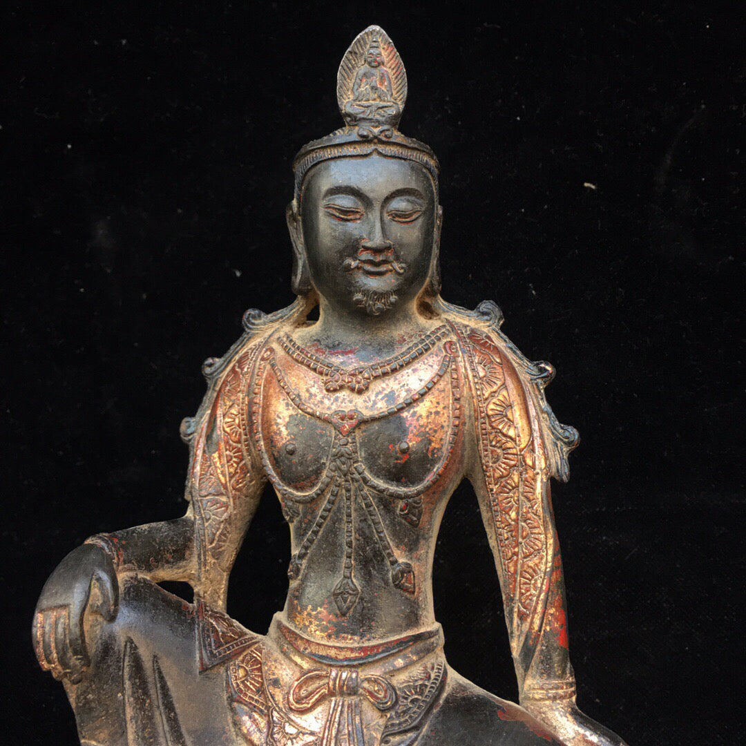 Chinese antique pure copper Buddha statue