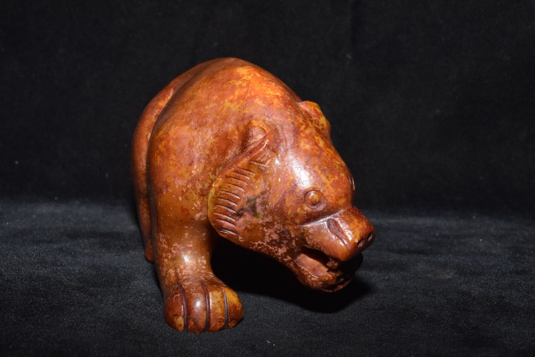 Chinese Antique Old Jade Bear