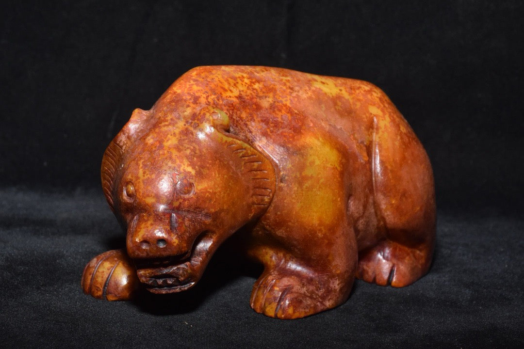 Chinese Antique Old Jade Bear