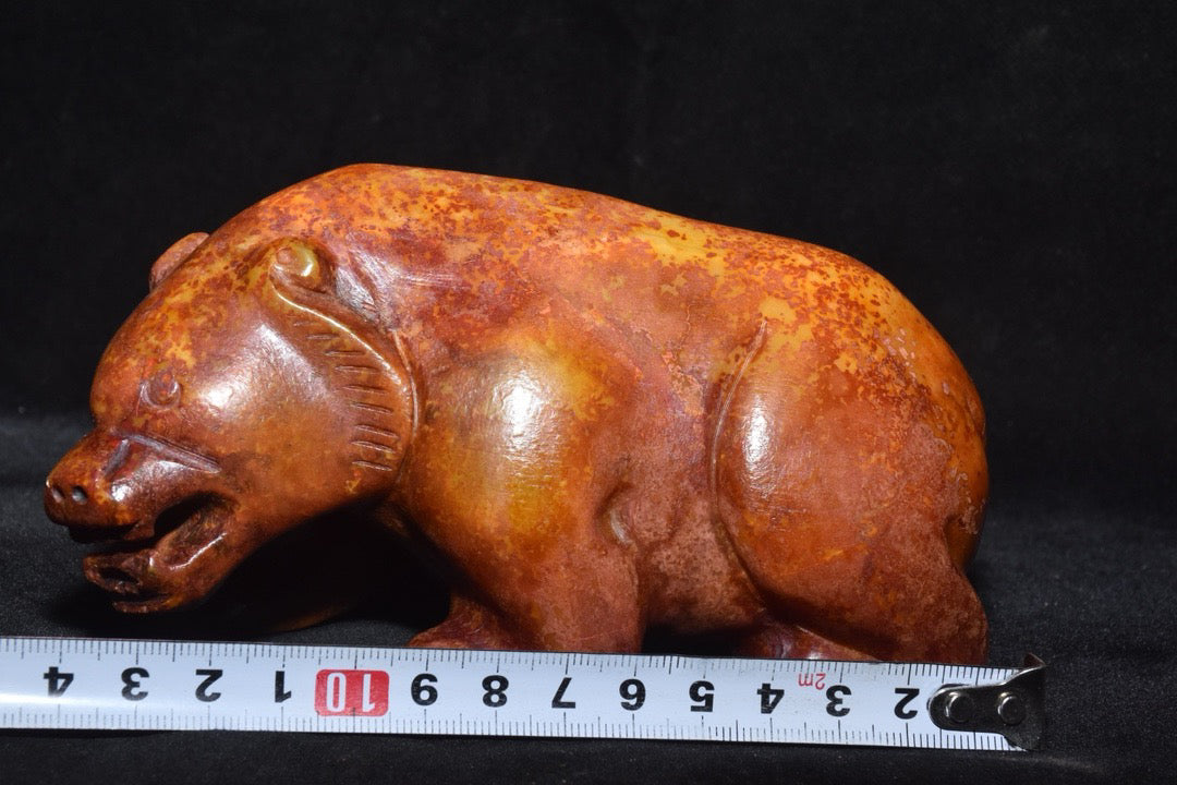 Chinese Antique Old Jade Bear