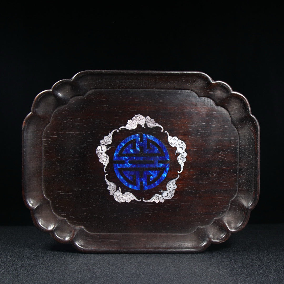 Chinese antique sour branch wood Ruyi plate