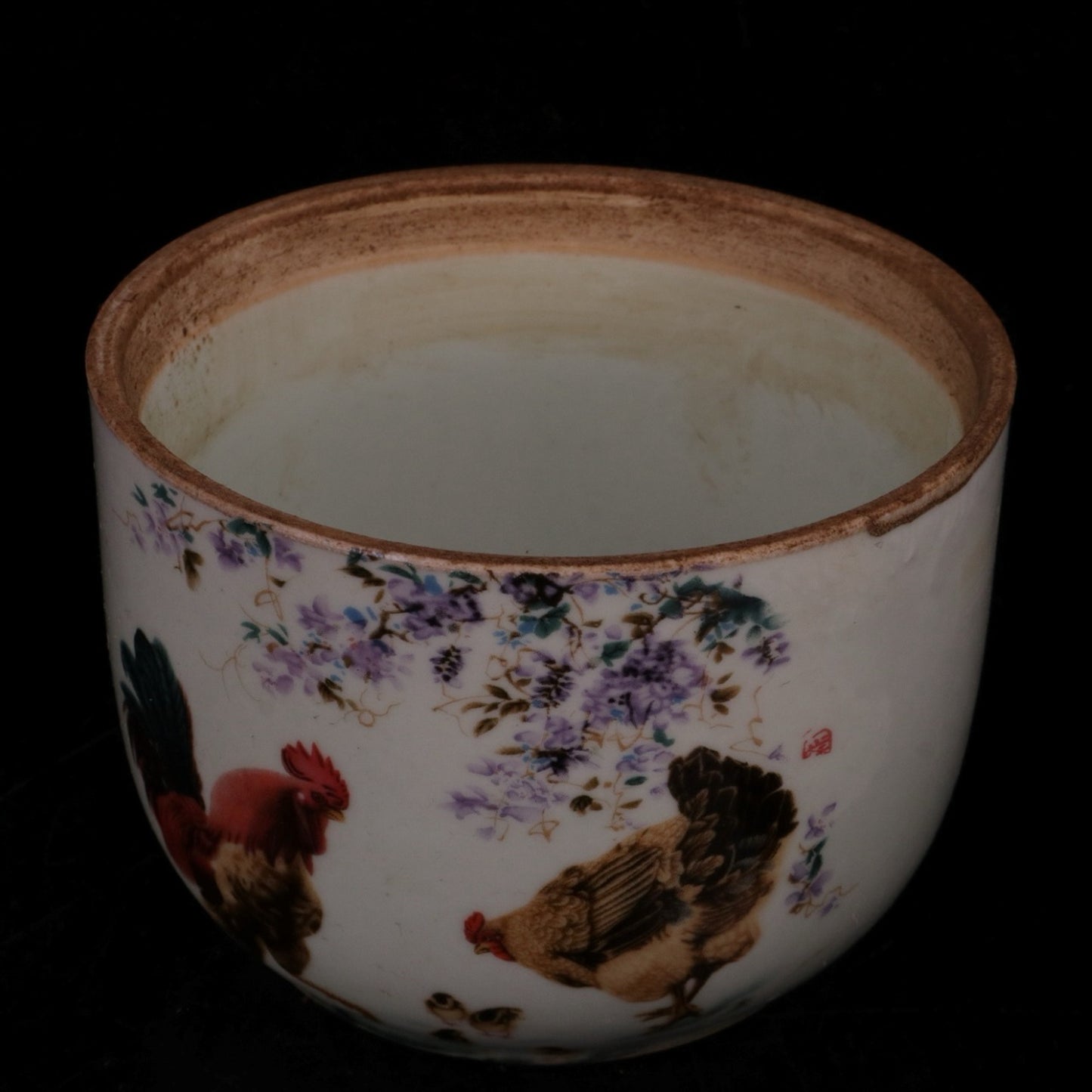 Pink lucky Italian patterned small ginseng jar