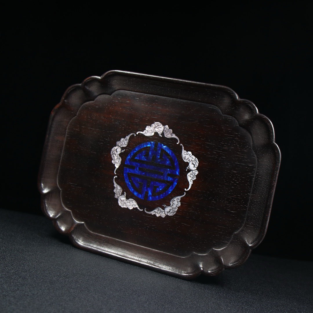 Chinese antique sour branch wood Ruyi plate