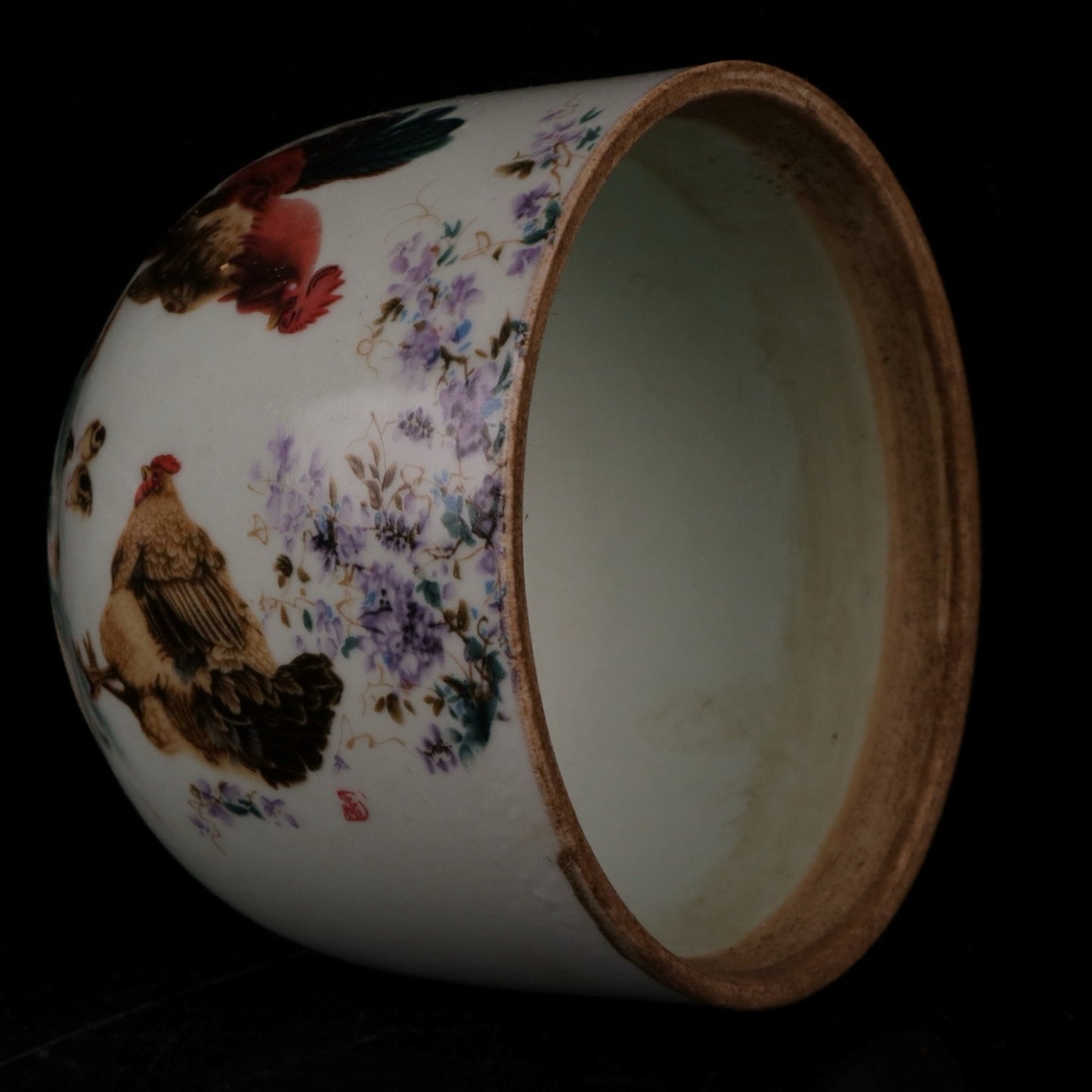 Pink lucky Italian patterned small ginseng jar