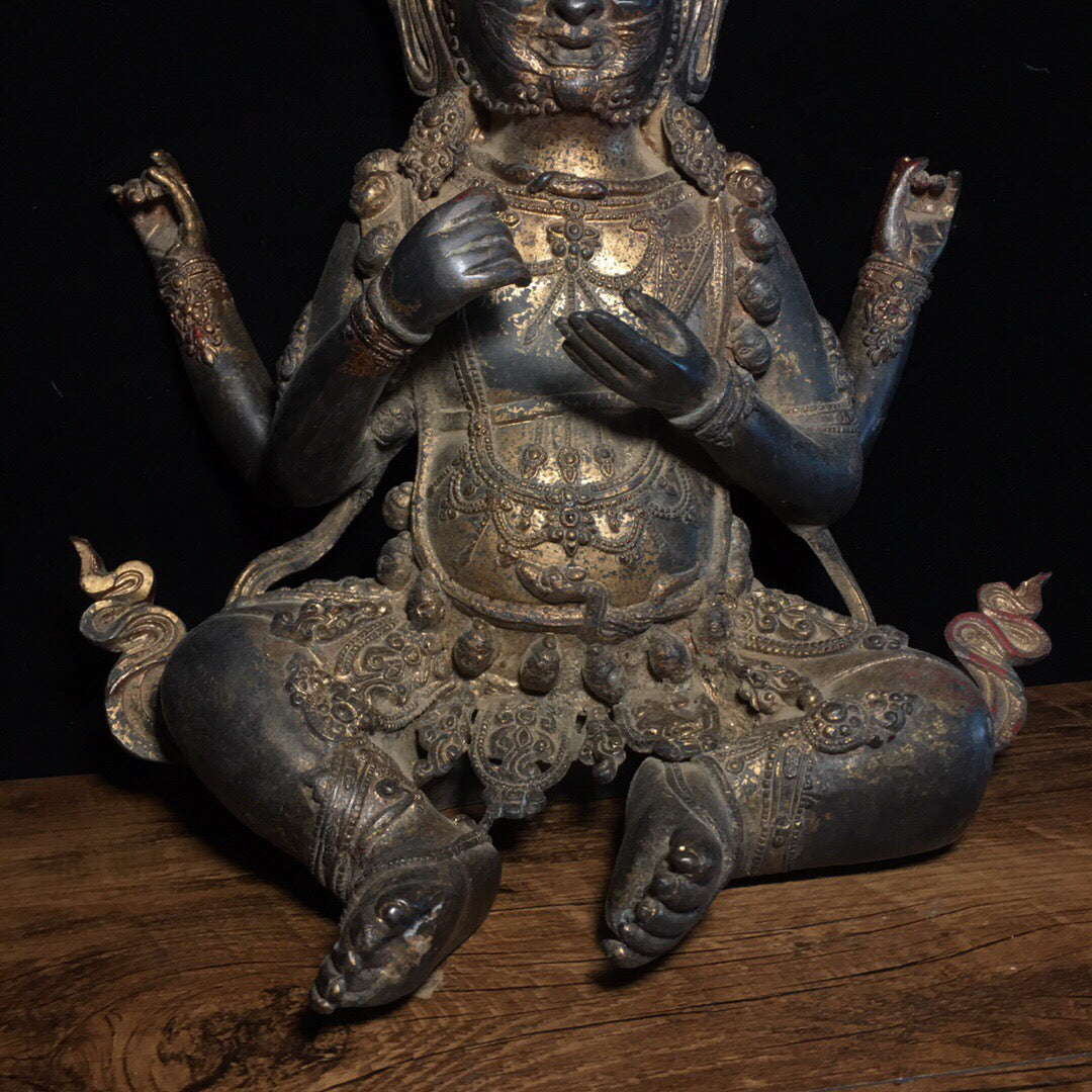 Chinese antique pure copper Buddha statue