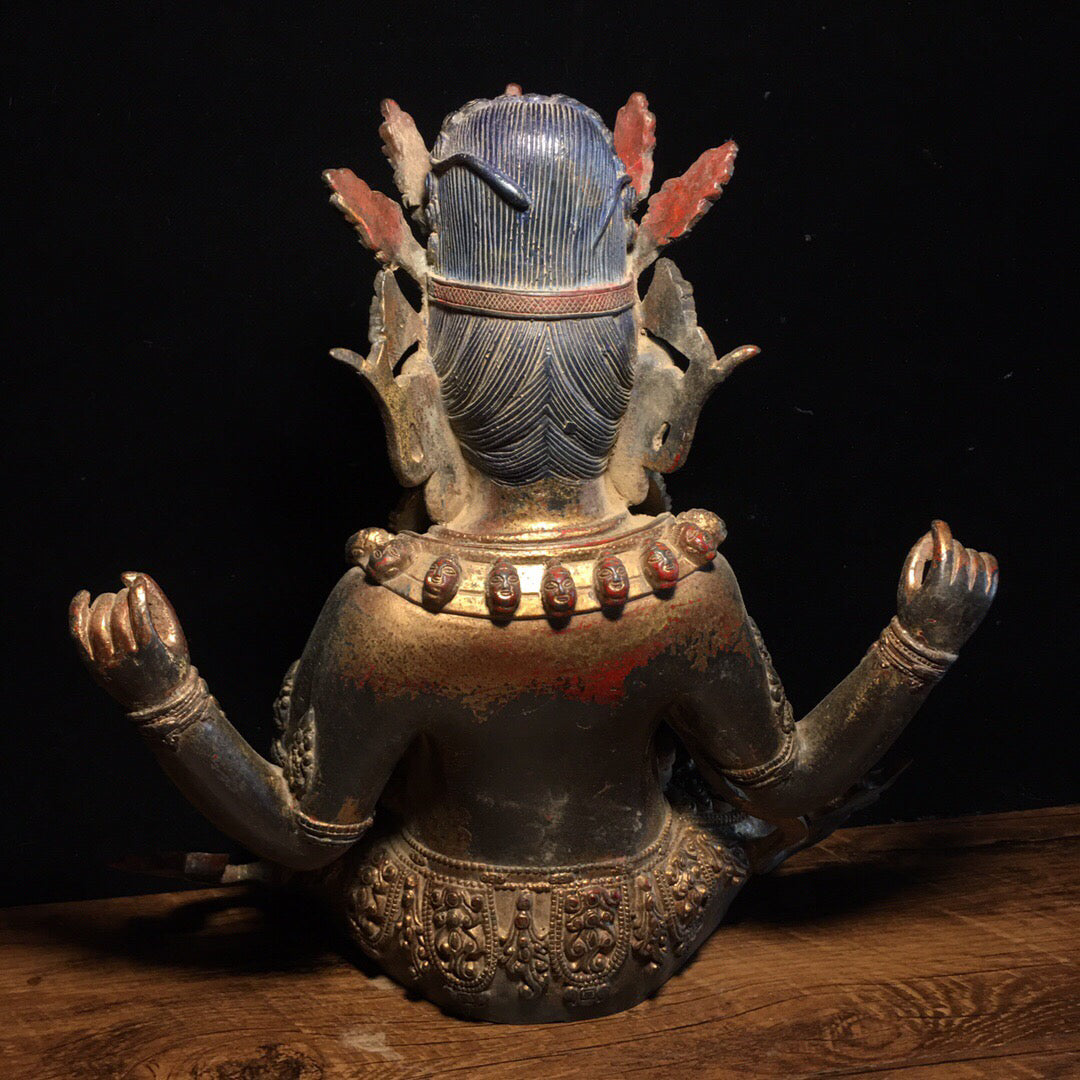 Chinese antique pure copper Buddha statue