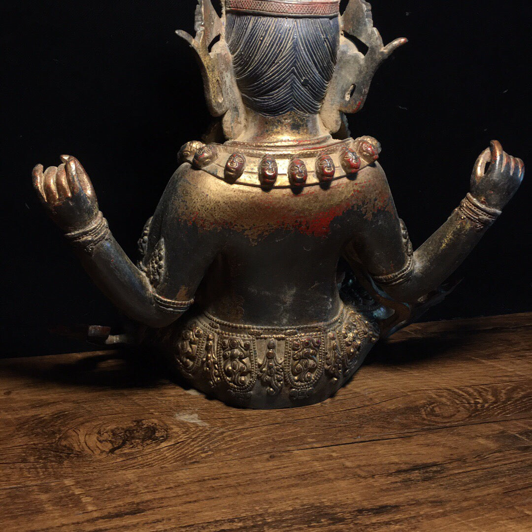 Chinese antique pure copper Buddha statue