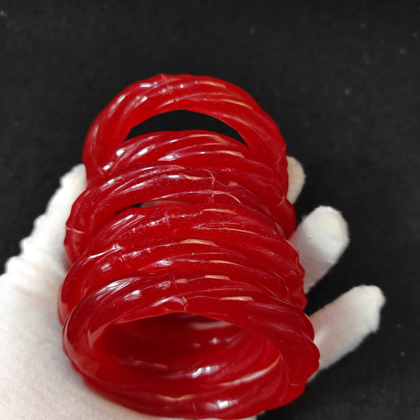 Chinese Antique Red Jade Bracelet