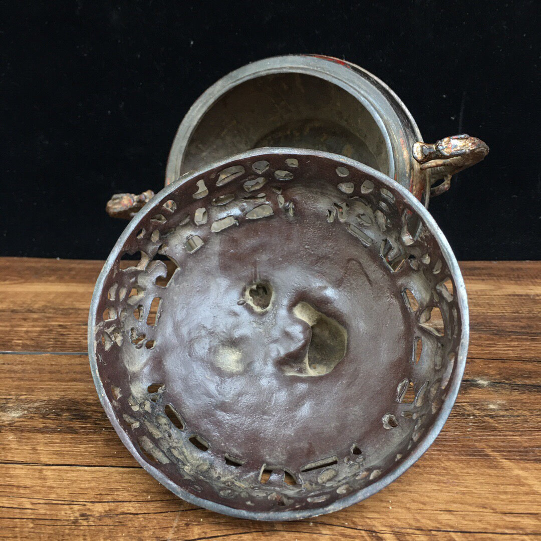 Chinese antique pure copper incense burner