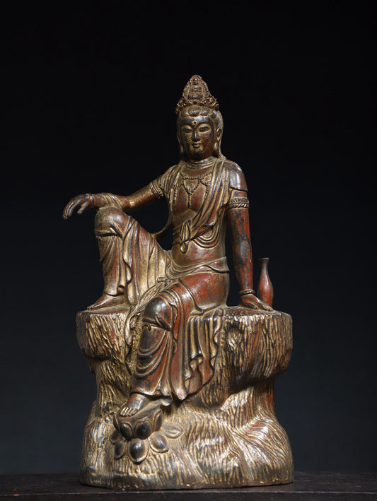 Chinese antique pure copper cloisonne Buddha statue