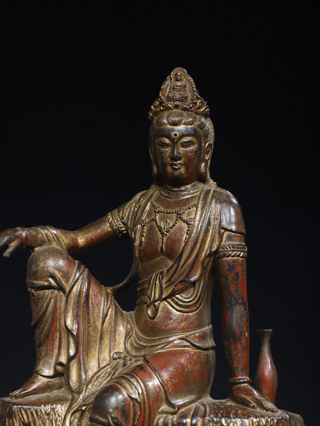 Chinese antique pure copper cloisonne Buddha statue