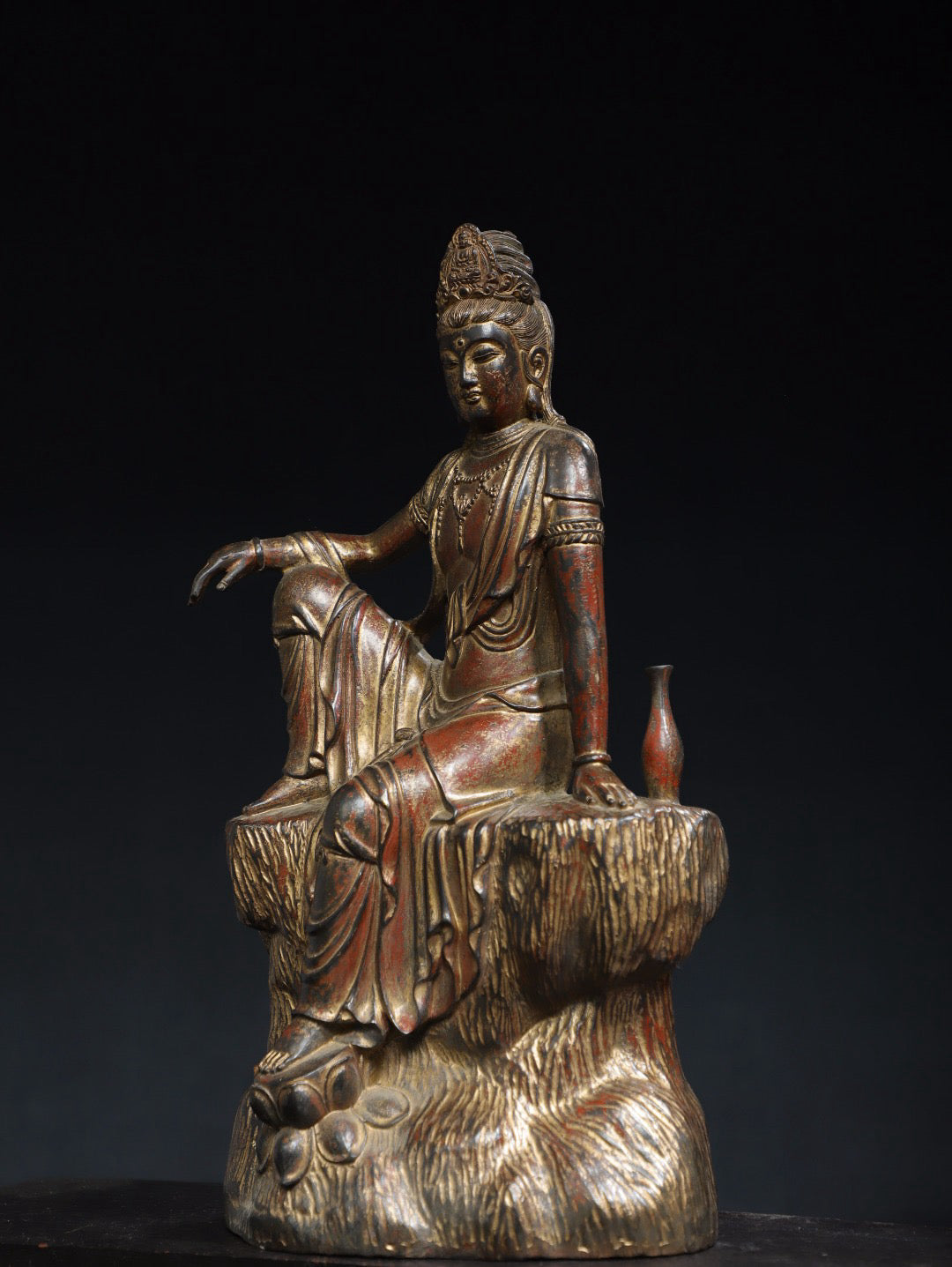 Chinese antique pure copper cloisonne Buddha statue