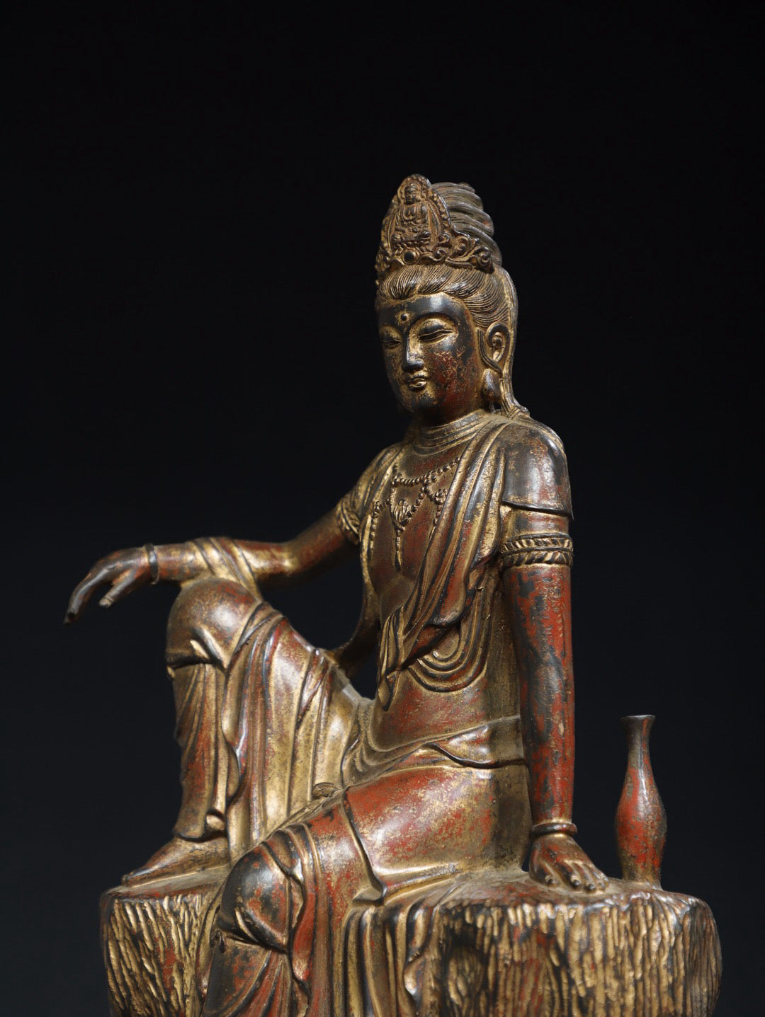 Chinese antique pure copper cloisonne Buddha statue