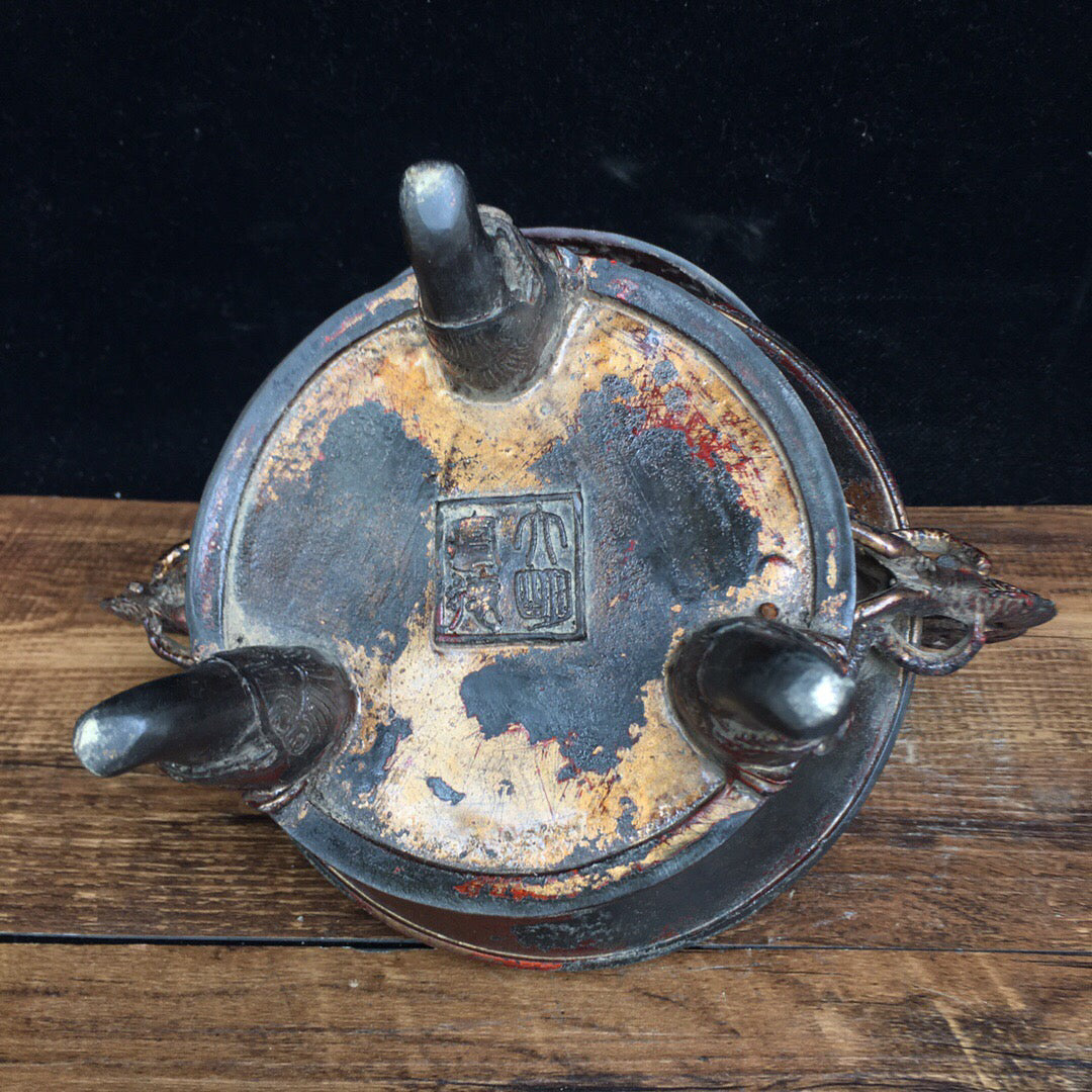 Chinese antique pure copper incense burner