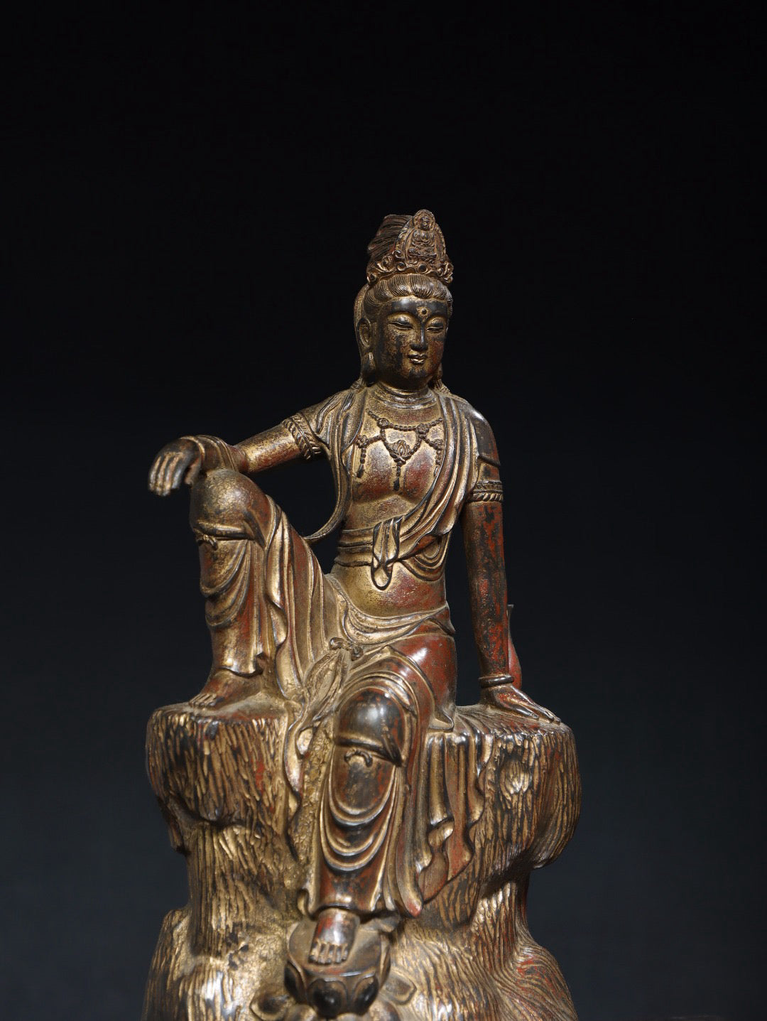 Chinese antique pure copper cloisonne Buddha statue