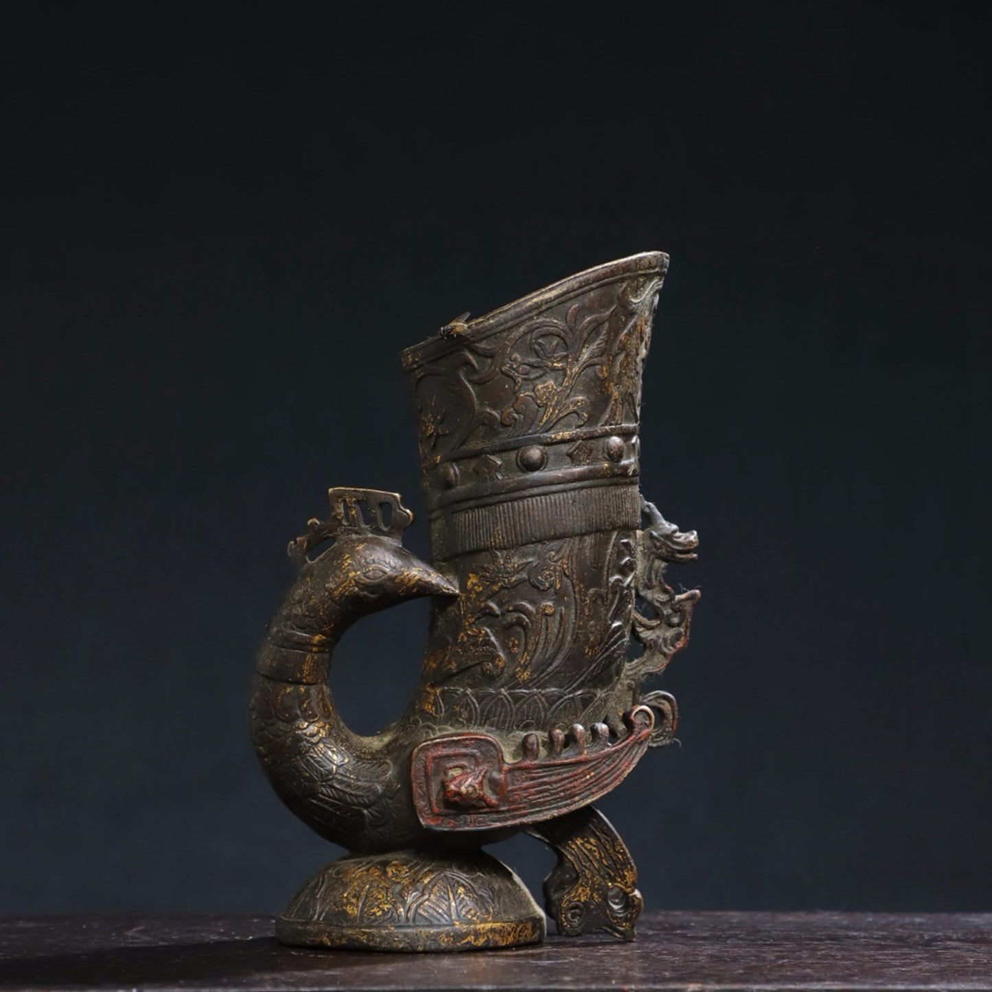 Copper Tuo Jin [Dragon and Phoenix] Cup
