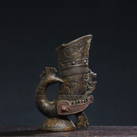 Copper Tuo Jin [Dragon and Phoenix] Cup