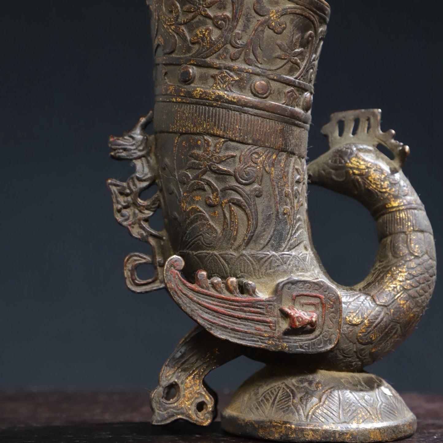 Copper Tuo Jin [Dragon and Phoenix] Cup