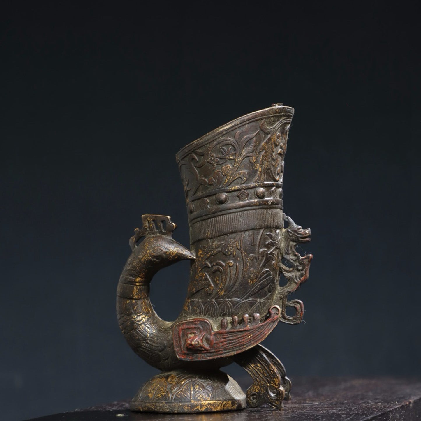 Copper Tuo Jin [Dragon and Phoenix] Cup