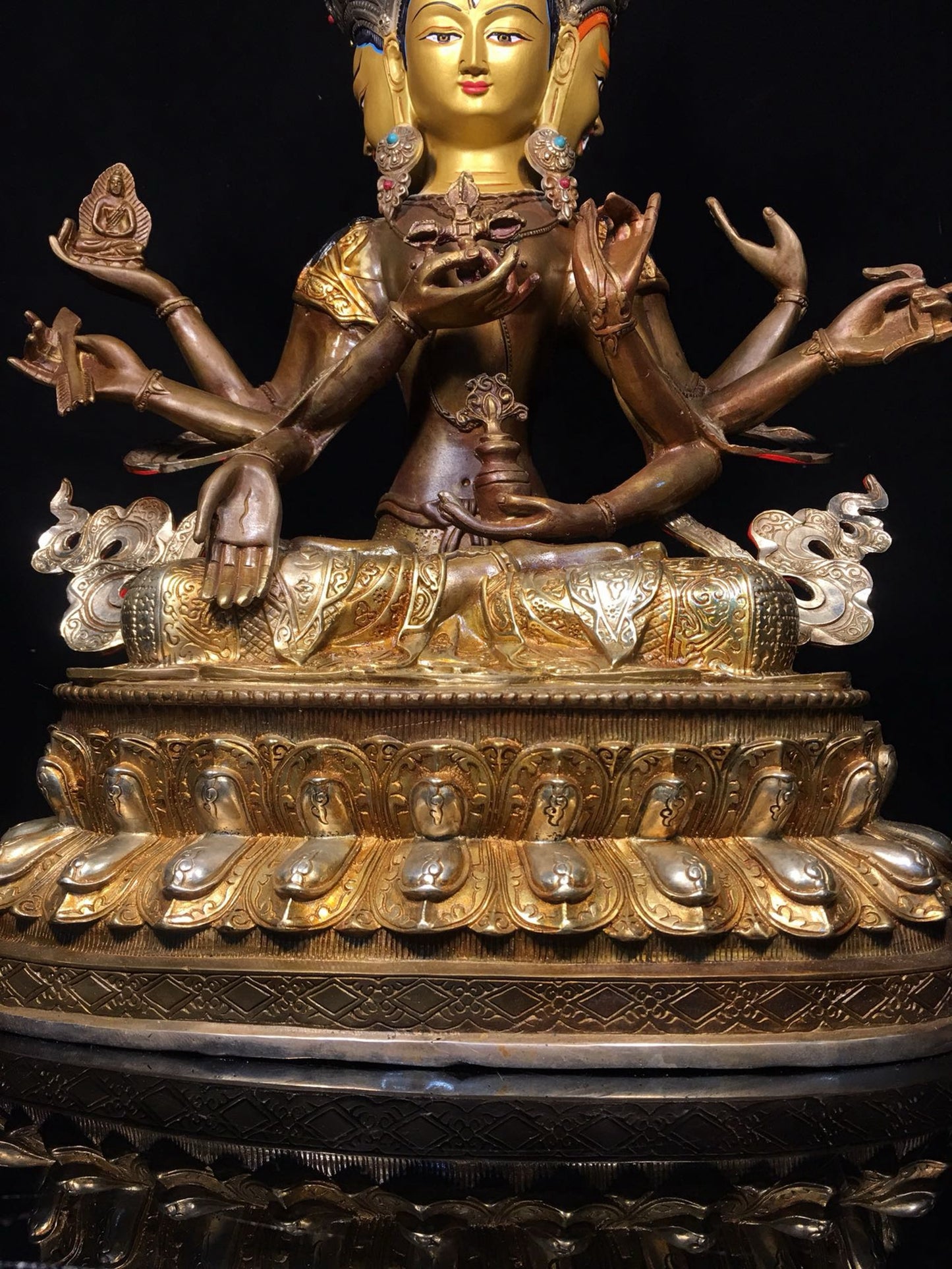 Bronze gilded statue of venerable Buddha Mother Buddha