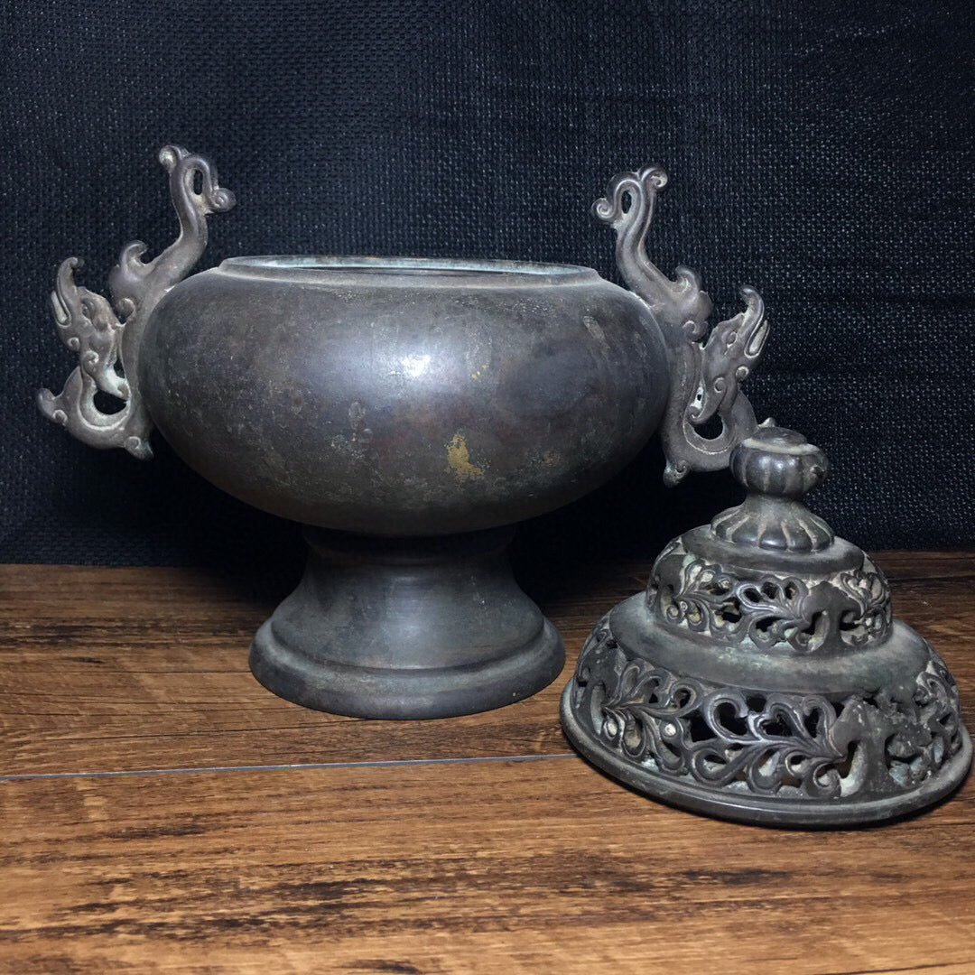 Chinese antique pure copper incense burner