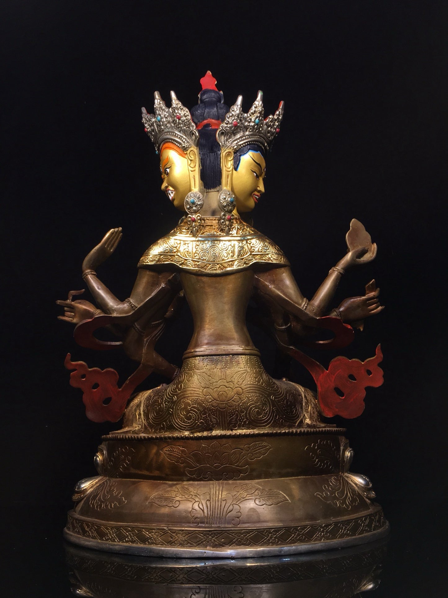 Bronze gilded statue of venerable Buddha Mother Buddha