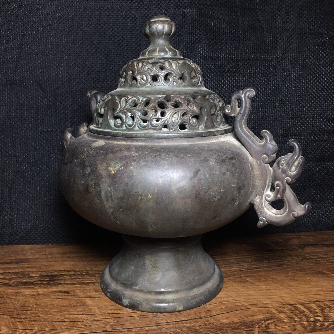 Chinese antique pure copper incense burner