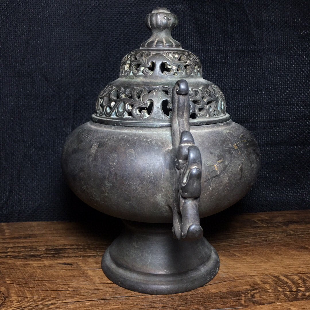Chinese antique pure copper incense burner