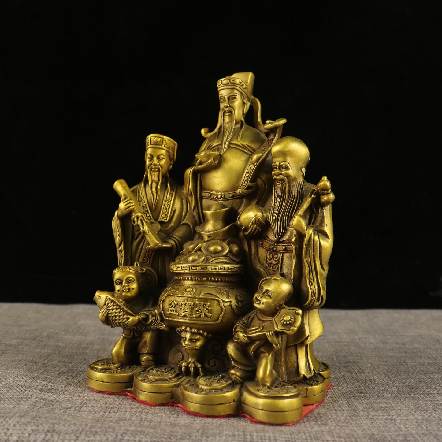Golden Toad, Fortune, Longevity, Three Stars Treasure Bowl