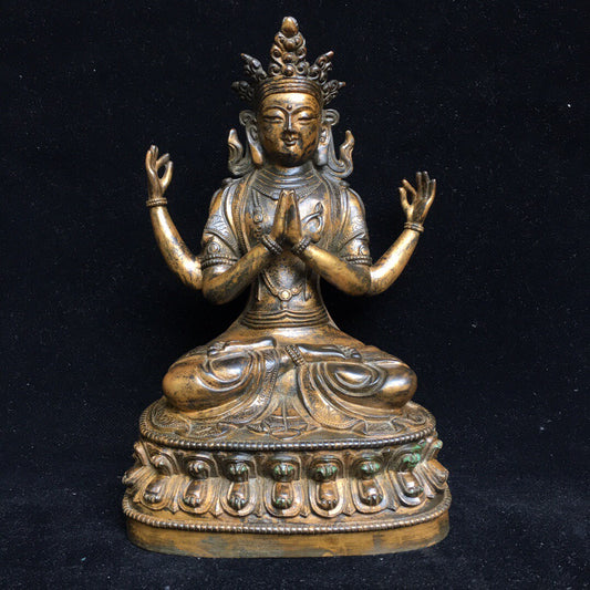 Chinese antique pure copper Buddha statue