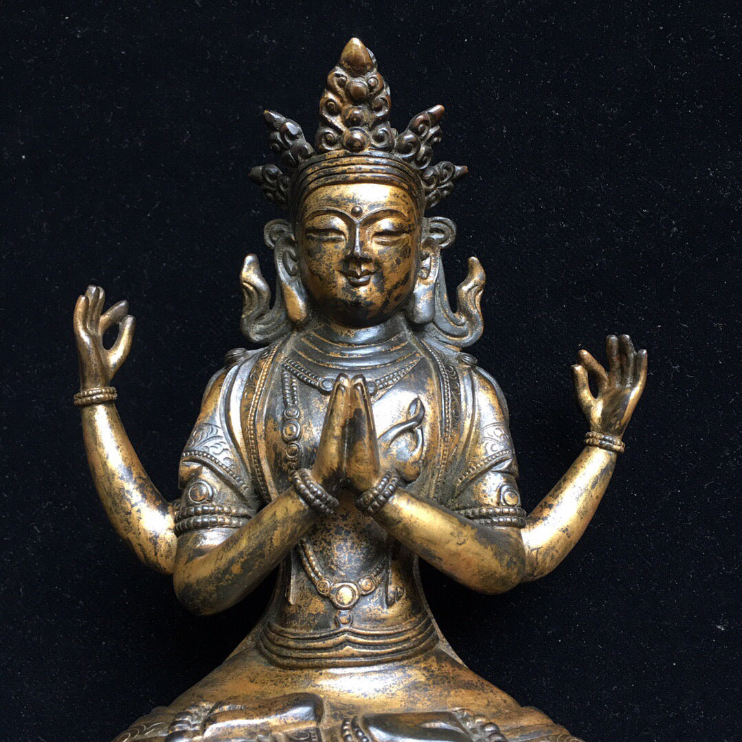 Chinese antique pure copper Buddha statue