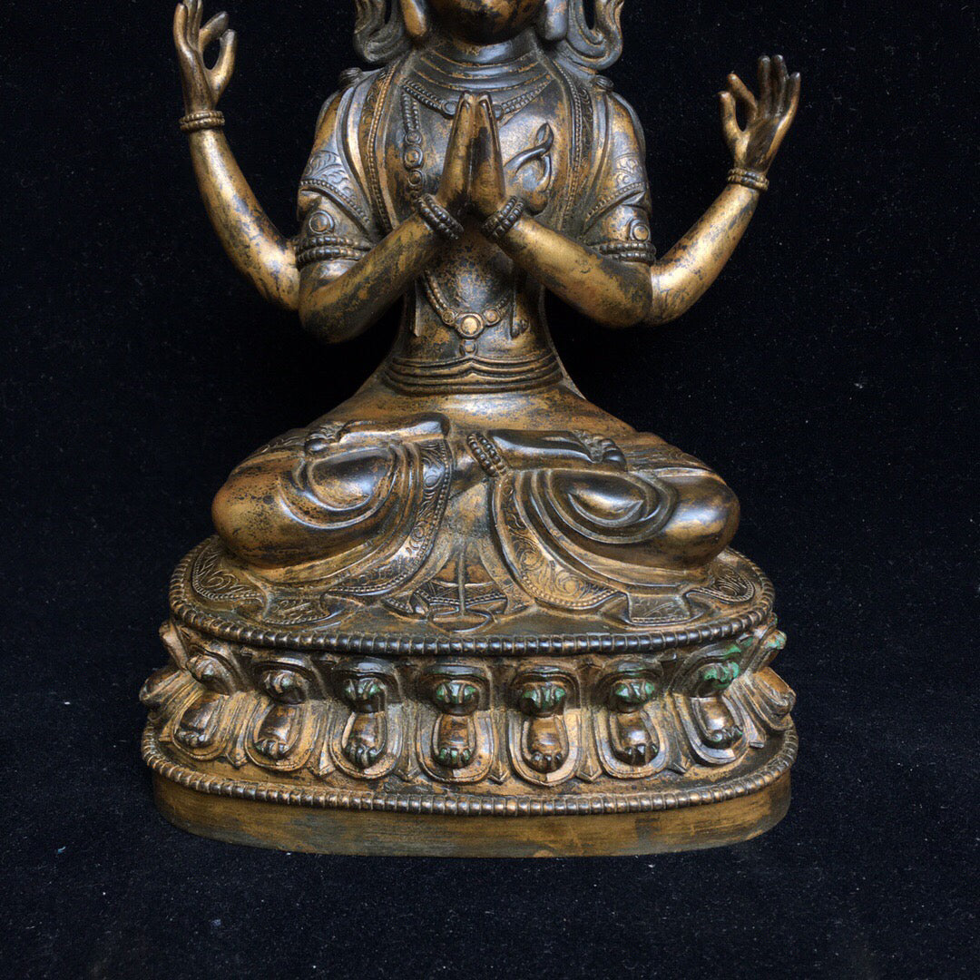 Chinese antique pure copper Buddha statue