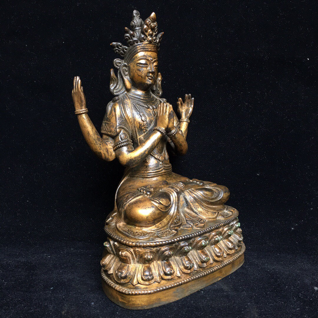 Chinese antique pure copper Buddha statue