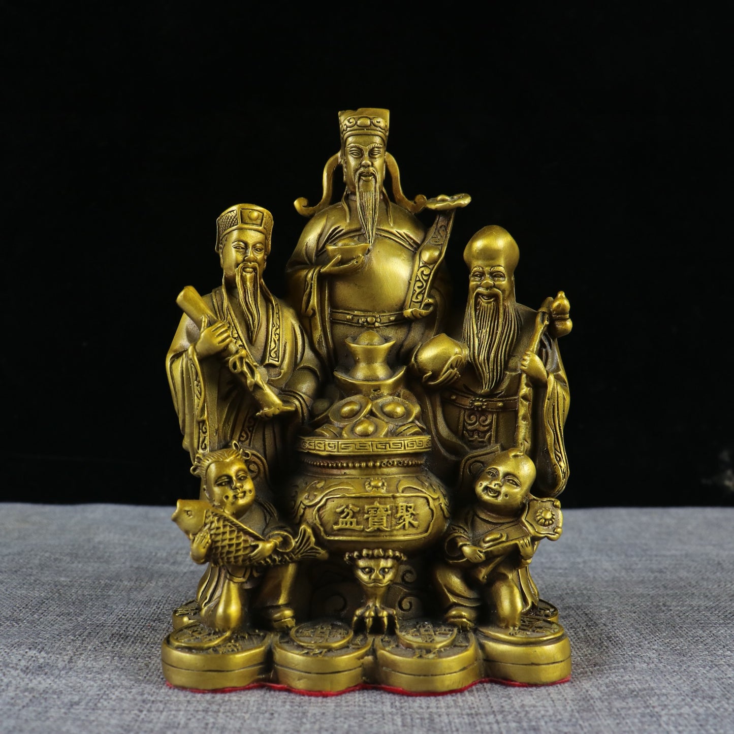 Golden Toad, Fortune, Longevity, Three Stars Treasure Bowl
