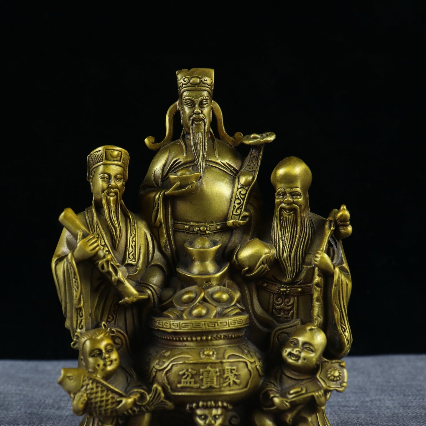 Golden Toad, Fortune, Longevity, Three Stars Treasure Bowl