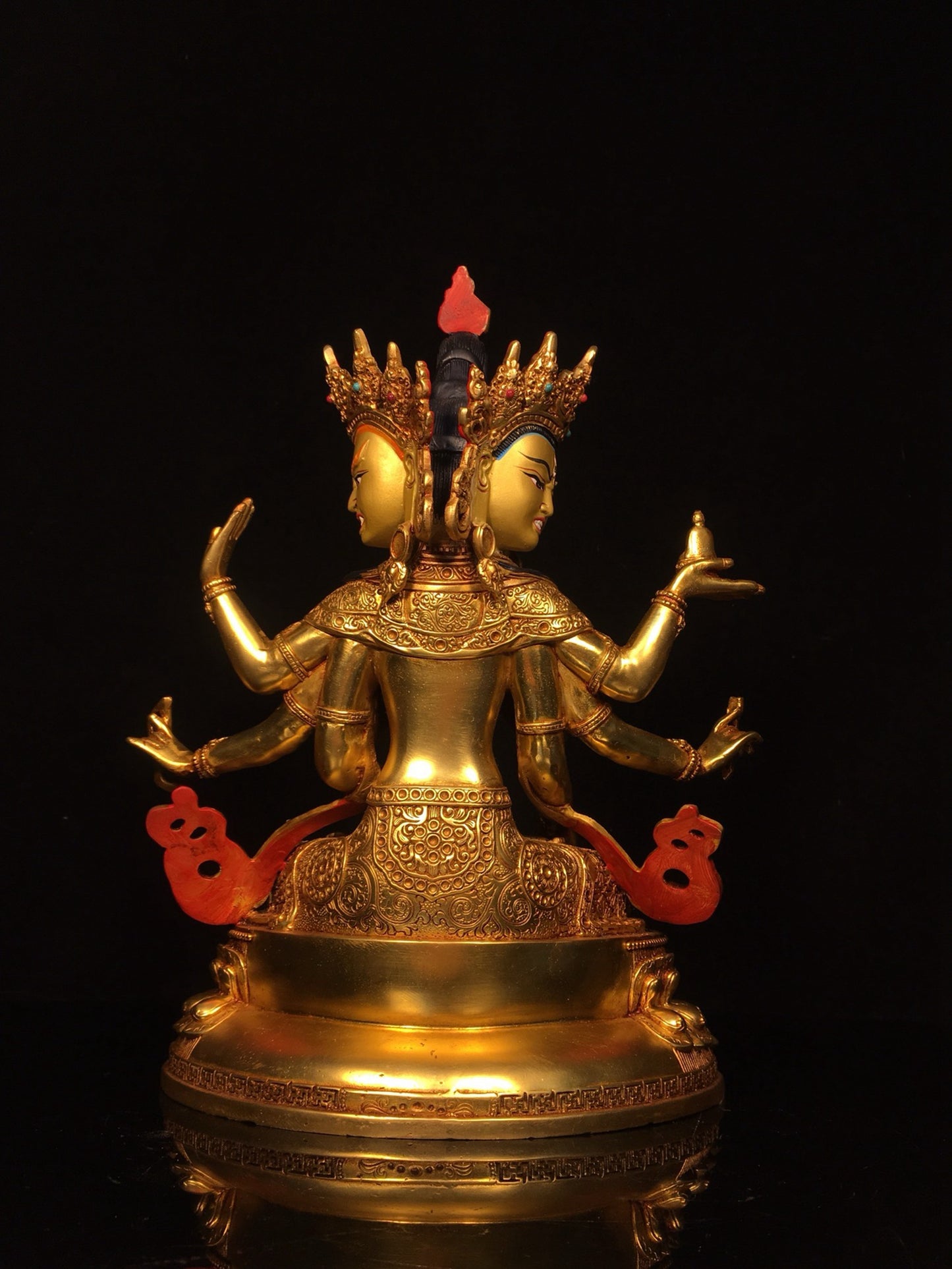 Bronze gilded painted face, revered Buddha Mother Buddha statue